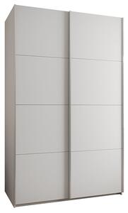 Šatní skříň LUX 1 s posuvnými dveřmi, 150×245,5×64 Bílá / stříbrné