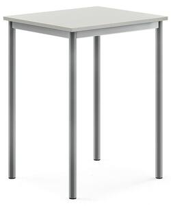 AJ Produkty Stůl BORÅS, 700x600x900 mm, stříbrné nohy, HPL deska, šedá