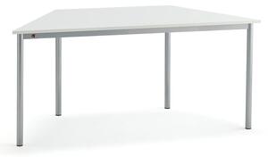 AJ Produkty Stůl BORÅS TRAPETS, 1600x800x720 mm, stříbrné nohy, HPL deska, bílá