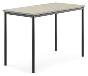 AJ Produkty Stůl SONITUS, 1400x700x900 mm, antracitově šedé nohy, deska s linoleem, šedá
