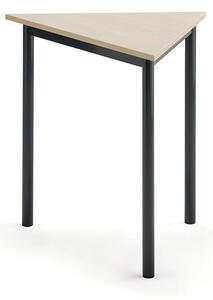 AJ Produkty Stůl SONITUS TRIANGEL, 800x700x720 mm, antracitově šedé nohy, HPL deska tlumící hluk, bříza