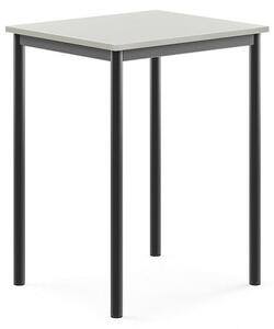 AJ Produkty Stůl BORÅS, 700x600x900 mm, antracitově šedé nohy, HPL deska, šedá