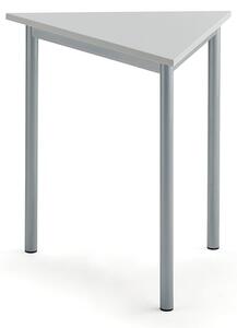 AJ Produkty Stůl SONITUS TRIANGEL, 800x700x720 mm, stříbrné nohy, HPL deska tlumící hluk, šedá