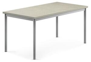 AJ Produkty Stůl SONITUS, 1200x700x600 mm, stříbrné nohy, deska s linoleem, šedá