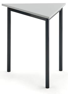 AJ Produkty Stůl SONITUS TRIANGEL, 800x700x720 mm, antracitově šedé nohy, HPL deska tlumící hluk, šedá