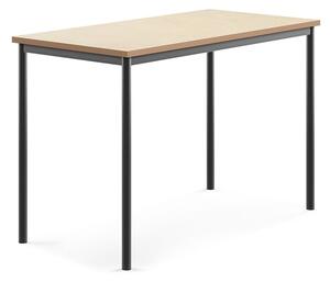 AJ Produkty Stůl SONITUS, 1400x700x900 mm, antracitově šedé nohy, deska s linoleem, béžová
