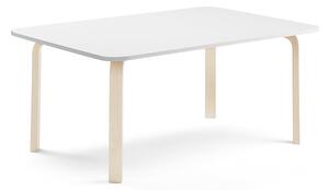 AJ Produkty Stůl ELTON, 1800x700x590 mm, bříza, akustická HPL deska, bílá