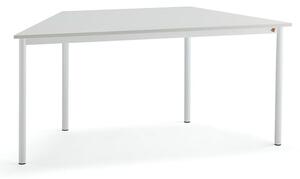 AJ Produkty Stůl BORÅS TRAPETS, 1600x800x720 mm, bílé nohy, HPL deska, šedá