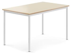 AJ Produkty Stůl BORÅS, 1200x800x720 mm, bílé nohy, HPL deska, bříza