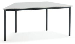 AJ Produkty Stůl BORÅS TRAPETS, 1600x800x720 mm, antracitově šedé nohy, HPL deska, šedá
