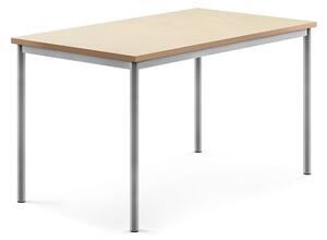 AJ Produkty Stůl SONITUS, 1400x800x760 mm, stříbrné nohy, deska s linoleem, béžová