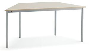 AJ Produkty Stůl BORÅS TRAPETS, 1600x800x720 mm, stříbrné nohy, HPL deska, šedá