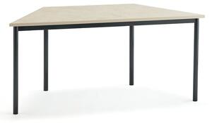 AJ Produkty Stůl SONITUS TRAPETS, 1600x800x720 mm, antracitově šedé nohy, deska s linoleem, béžová
