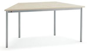 AJ Produkty Stůl SONITUS TRAPETS, 1600x800x720 mm, stříbrné nohy, deska s linoleem, béžová