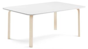 AJ Produkty Stůl ELTON, 1800x800x590 mm, bříza, akustická HPL deska, bílá