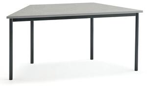 AJ Produkty Stůl SONITUS TRAPETS, 1600x800x720 mm, antracitově šedé nohy, deska s linoleem, šedá