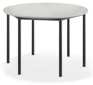 AJ Produkty Stůl BORÅS, Ø1200x760 mm, antracitově šedé nohy, HPL deska, šedá