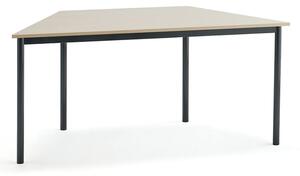 AJ Produkty Stůl BORÅS TRAPETS, 1600x800x720 mm, antracitově šedé nohy, HPL deska, bříza