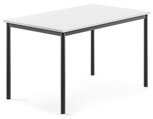 AJ Produkty Stůl BORÅS, 1200x800x720 mm, antracitově šedé nohy, HPL deska, bílá