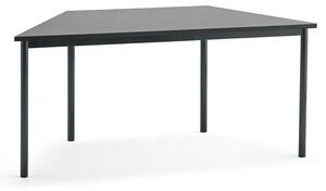AJ Produkty Stůl SONITUS TRAPETS, 1600x800x720 mm, antracitově šedé nohy, deska s linoleem, tmavě šedá