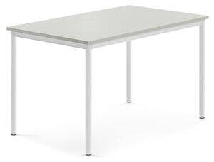AJ Produkty Stůl BORÅS, 1200x800x720 mm, bílé nohy, HPL deska, šedá
