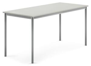 AJ Produkty Stůl BORÅS, 1600x700x760 mm, stříbrné nohy, HPL deska, šedá