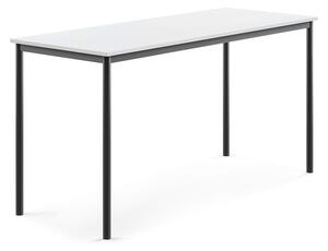 AJ Produkty Stůl BORÅS, 1800x700x900 mm, antracitově šedé nohy, HPL deska, bílá