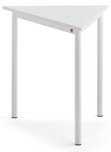 AJ Produkty Stůl BORÅS TRIANGEL, 800x700x720 mm, bílé nohy, HPL deska, bílá