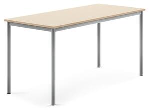 AJ Produkty Stůl BORÅS, 1600x700x760 mm, stříbrné nohy, HPL deska, bříza