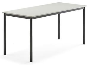 AJ Produkty Stůl BORÅS, 1600x700x760 mm, antracitově šedé nohy, HPL deska, šedá