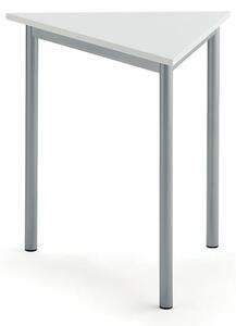 AJ Produkty Stůl BORÅS TRIANGEL, 800x700x720 mm, stříbrné nohy, HPL deska, bílá