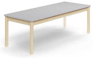 AJ Produkty Stůl DECIBEL, 1800x700x590 mm, akustická HPL deska, bříza/šedá
