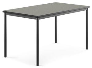 AJ Produkty Stůl SONITUS, 1400x800x760 mm, antracitově šedé nohy, deska s linoleem, tmavě šedá