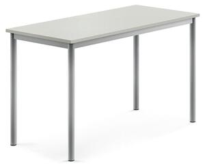 AJ Produkty Stůl BORÅS, 1200x600x720 mm, stříbrné nohy, HPL deska, šedá