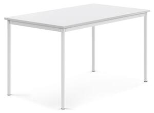AJ Produkty Stůl BORÅS, 1400x800x760 mm, bílé nohy, HPL deska, bílá