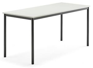 AJ Produkty Stůl BORÅS, 1600x700x760 mm, antracitově šedé nohy, HPL deska, bílá
