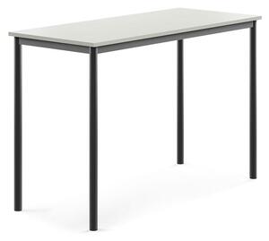 AJ Produkty Stůl BORÅS, 1400x600x900 mm, antracitově šedé nohy, HPL deska, šedá