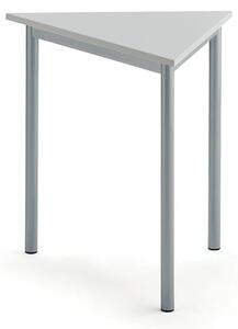 AJ Produkty Stůl BORÅS TRIANGEL, 800x700x720 mm, stříbrné nohy, HPL deska, šedá