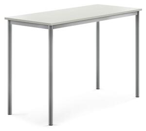 AJ Produkty Stůl BORÅS, 1400x600x900 mm, stříbrné nohy, HPL deska, šedá