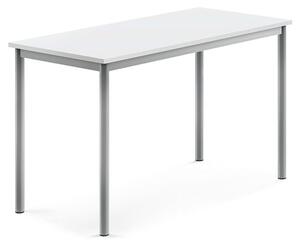 AJ Produkty Stůl BORÅS, 1200x600x720 mm, stříbrné nohy, HPL deska, bílá