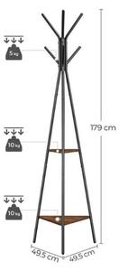 Stojanový věšák LINEA 50x179x50 cm černá/hnědá