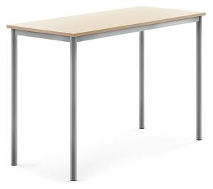 AJ Produkty Stůl BORÅS, 1400x600x900 mm, stříbrné nohy, HPL deska, bříza