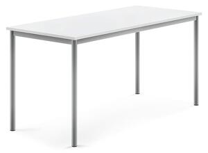 AJ Produkty Stůl BORÅS, 1600x700x760 mm, stříbrné nohy, HPL deska, bílá