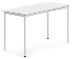 AJ Produkty Stůl SONITUS, 1200x600x720 mm, bílé nohy, HPL deska tlumící hluk, bílá