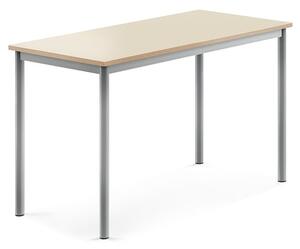 AJ Produkty Stůl BORÅS, 1200x600x720 mm, stříbrné nohy, HPL deska, bříza