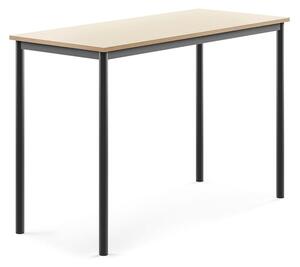 AJ Produkty Stůl BORÅS, 1400x600x900 mm, antracitově šedé nohy, HPL deska, bříza