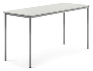 AJ Produkty Stůl BORÅS, 1800x700x900 mm, stříbrné nohy, HPL deska, šedá