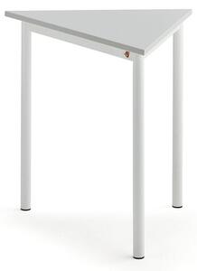 AJ Produkty Stůl BORÅS TRIANGEL, 800x700x720 mm, bílé nohy, HPL deska, šedá