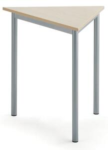 AJ Produkty Stůl BORÅS TRIANGEL, 800x700x720 mm, stříbrné nohy, HPL deska, bříza
