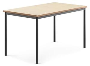 AJ Produkty Stůl SONITUS, 1400x800x760 mm, antracitově šedé nohy, deska s linoleem, béžová